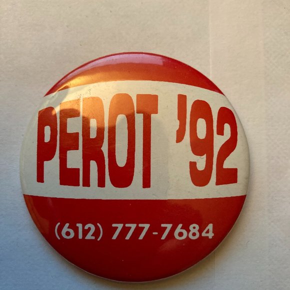 Official campaign button Ross Perot '92 vg - Picture 1 of 2